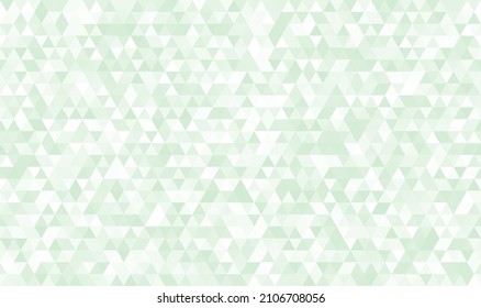 Abstract seamless pattern of geometric shapes. Mosaic background of small triangles. Evenly spaced triangles in different shades of green. Vector illustration