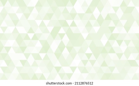 Abstract seamless pattern of geometric shapes. Mosaic background of  triangles. Evenly spaced triangles in different shades of light green. Vector illustration