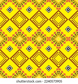 Abstract seamless pattern of geometric shapes and elements. Colorful trendy seamless pattern.