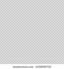 Resumen de un patrón sin fisuras con formas geométricas. Borde moderno. Mosaico monocromo. Papel digital, diseño web, prensa textil, papel tapiz. Gráfico vectorial.