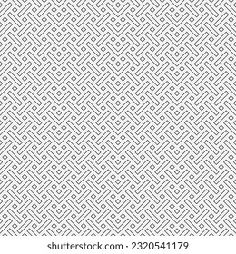 Resumen de un patrón sin fisuras con formas geométricas. Borde moderno. Mosaico monocromo. Papel digital, diseño web, prensa textil, papel tapiz. Gráfico vectorial.