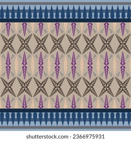 Abstract seamless pattern of geometric shapes and elements. Colorful trendy seamless pattern.