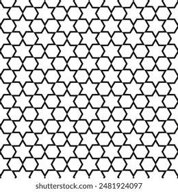 Abstract seamless pattern with geometric shapes, Islamic and traditional design, Arabic vector illustration, and decorative textures for a unique background art style.