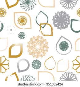 Abstract Seamless Pattern with Geometric Shapes.