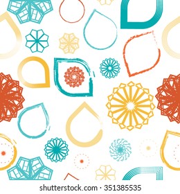 Abstract Seamless Pattern with Geometric Shapes.