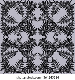 Abstract seamless pattern of geometric shapes in vector. Floral pattern on gray background. Illustration can be used for design wallpapers, textile, prints, tapestry, tile, fabric, wrapping, print