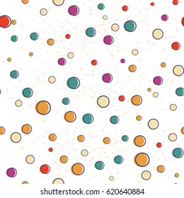 Abstract seamless pattern with geometric shapes and texture. Bright colors.