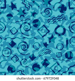 Abstract seamless pattern, geometric shapes, vector illustration