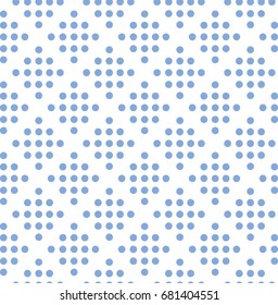 Abstract seamless pattern with geometric shapes. Blue background. Regular texture