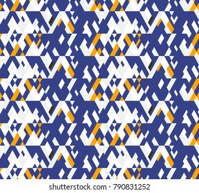 Abstract seamless pattern of geometric shapes. Diagonal movement.