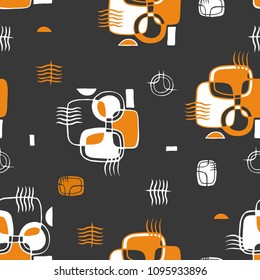 Abstract seamless pattern with geometric shapes.Suprematism. Vector illustration.