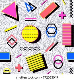 Abstract seamless pattern with geometric shapes.Vector illustration.