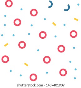 Abstract seamless pattern in geometric style. Texture made of circles dots and rectangles. Vintage style.