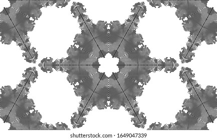 Abstract seamless pattern with geometric texture. Pattern of repeating symmetrical shapes. Stock vector illustration.