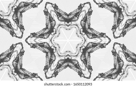 Abstract seamless pattern with geometric texture. Pattern of repeating symmetrical shapes. Stock vector illustration.