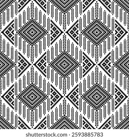 abstract seamless pattern seamless geometric pattern Triangle, square, circle, heart, grid, black and white, line, flower, leaf, White, black, black and white, Geometry, grid, flower, fabric pattern