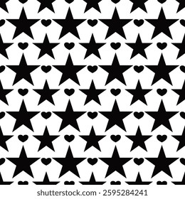 abstract seamless pattern seamless geometric pattern Triangle, square, circle, heart, grid, line, flower, leaf, White, black, Geometry, grid, flower, fabric pattern, Star, pentagon, heart