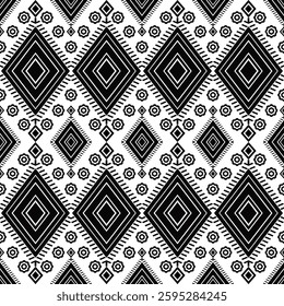 abstract seamless pattern seamless geometric pattern Triangle, square, circle, heart, grid, line, flower, leaf, White, black, Geometry, grid, flower, fabric pattern, Star, pentagon, heart