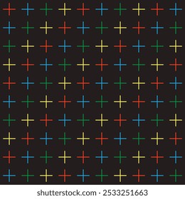 Padrão sem emenda abstrato. Vetor geométrico de fundo de cruzes, mais. Web design, cartão de saudação, têxteis, embalagem, ilustração vetorial.