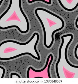 Abstract seamless pattern with geometric wave elements