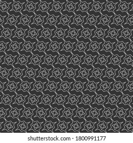 Abstract seamless pattern geometric white ornament on black background