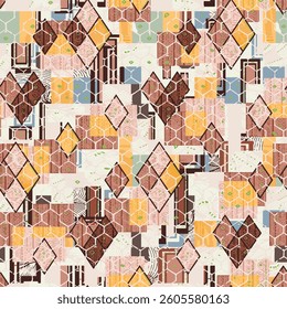 Abstract  seamless pattern geometrical design for fashion textiles, graphics, background