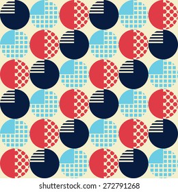 Abstract seamless pattern with geometrical objects. Background for card, invitation, wrapping paper or textile.