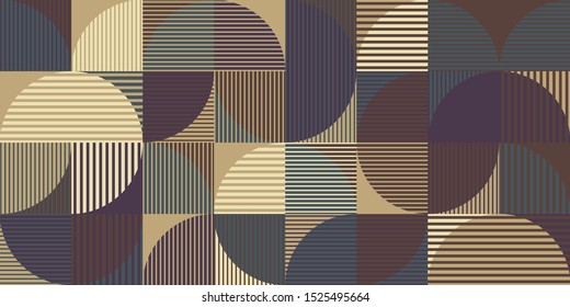 Abstract seamless pattern, geometry shapes in brown and purple  tones