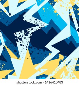 Abstract seamless pattern for girl and boy. Creative colorful wallpaper with dots, lines.