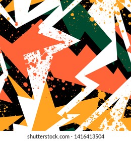 Abstract seamless pattern for girl and boy. Creative colorful wallpaper with dots, lines.