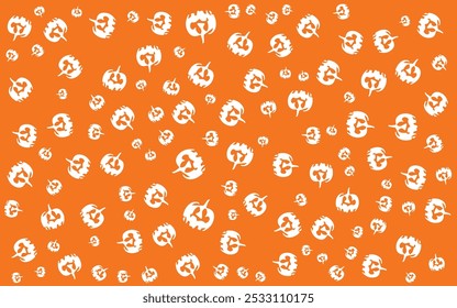 Abstractas patrón sin fisuras para las niñas, los niños para Halloween. Conjunto de pegatinas. Fondo de Vector creativo con calabaza. Fondo de pantalla divertido para el estilo de la moda textil y de la tela. Imagen brillante colorida para el niño