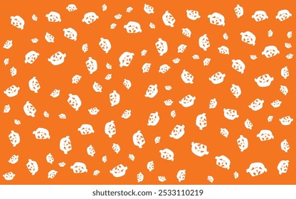 Abstractas patrón sin fisuras para las niñas, los niños para Halloween. Conjunto de pegatinas. Fondo de Vector creativo con calabaza. Fondo de pantalla divertido para el estilo de la moda textil y de la tela. Imagen brillante colorida para el niño