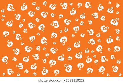 Abstractas patrón sin fisuras para las niñas, los niños para Halloween. Conjunto de pegatinas. Fondo de Vector creativo con calabaza. Fondo de pantalla divertido para el estilo de la moda textil y de la tela. Imagen brillante colorida para el niño