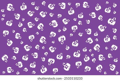 Abstractas patrón sin fisuras para las niñas, los niños para Halloween. Conjunto de pegatinas. Fondo de Vector creativo con calabaza. Fondo de pantalla divertido para el estilo de la moda textil y de la tela. Imagen brillante colorida para el niño