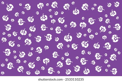 Abstractas patrón sin fisuras para las niñas, los niños para Halloween. Conjunto de pegatinas. Fondo de Vector creativo con calabaza. Fondo de pantalla divertido para el estilo de la moda textil y de la tela. Imagen brillante colorida para el niño