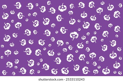 Abstractas patrón sin fisuras para las niñas, los niños para Halloween. Conjunto de pegatinas. Fondo de Vector creativo con calabaza. Fondo de pantalla divertido para el estilo de la moda textil y de la tela. Imagen brillante colorida para el niño