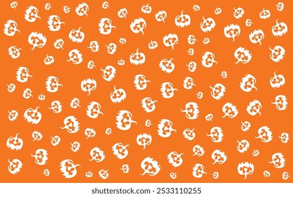 Abstractas patrón sin fisuras para las niñas, los niños para Halloween. Conjunto de pegatinas. Fondo de Vector creativo con calabaza. Fondo de pantalla divertido para el estilo de la moda textil y de la tela. Imagen brillante colorida para el niño