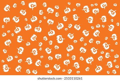 Abstractas patrón sin fisuras para las niñas, los niños para Halloween. Conjunto de pegatinas. Fondo de Vector creativo con calabaza. Fondo de pantalla divertido para el estilo de la moda textil y de la tela. Imagen brillante colorida para el niño