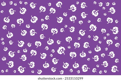 Abstractas patrón sin fisuras para las niñas, los niños para Halloween. Conjunto de pegatinas. Fondo de Vector creativo con calabaza. Fondo de pantalla divertido para el estilo de la moda textil y de la tela. Imagen brillante colorida para el niño