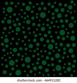 Abstract seamless pattern for girls or boys. Creative vector background with balls, circles. Funny wallpaper for textile and fabric. Fashion style. Colorful bright picture for children. Black, Green