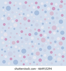 Abstract seamless pattern for girls or boys. Creative vector background with balls, circles. Funny wallpaper for textile and fabric. Fashion style. Colorful bright picture for children.Purple, Blue