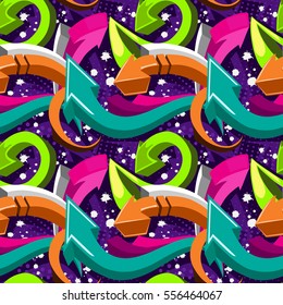 Abstract seamless pattern for girls, boys, clothes. Creative vector background with arrow, lines,stripes.Funny girlish and boyish wallpaper for textile and fabric. Fashion style. Colorful bright.  