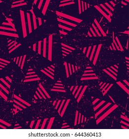 Abstract seamless pattern for girls, boys, clothes. Creative vector background with dots, geometric figures,stripes inscriptions.Funny wallpaper for textile and fabric. Fashion style. Colorful bright.