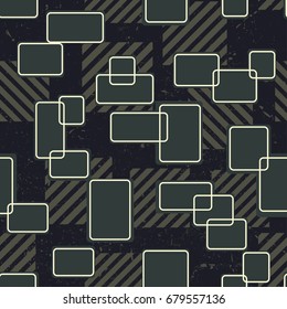Abstract seamless pattern for girls, boys, clothes. Creative vector background with dots, geometric figures,stripes inscriptions.Funny wallpaper for textile and fabric. Fashion style. Colorful bright.