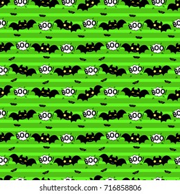 Abstract seamless pattern for girls or boys. Creative vector background with bat, cloud boo, halloween. Funny wallpaper for textile and fabric. Fashion style. Colorful bright picture for children.