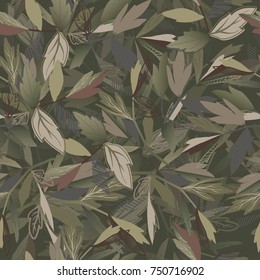 Abstract seamless pattern for girls, boys, clothes. Creative background with leaves. Funny wallpaper for textile and fabric. Fashion style. Colorful bright.