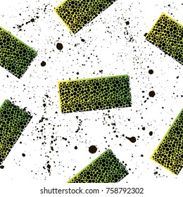 Abstract seamless pattern for girls, boys, clothes. Creative background with dots, geometric figures,stripes inscriptions. Funny wallpaper for textile and fabric. Fashion style. Colorful bright.