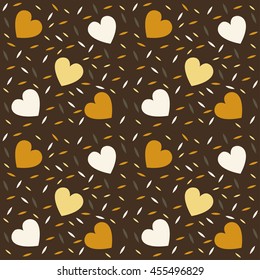 Abstract seamless pattern for girls. Creative vector background with hearts. Funny wallpaper for textile and fabric. Fashion style. Colorful bright picture for children.