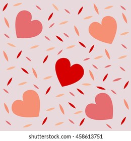 Abstract seamless pattern for girls. Creative vector background with hearts. Funny wallpaper for textile and fabric. Fashion style. Colorful bright picture for children.