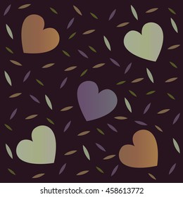 Abstract seamless pattern for girls. Creative vector background with hearts. Funny wallpaper for textile and fabric. Fashion style. Colorful bright picture for children.